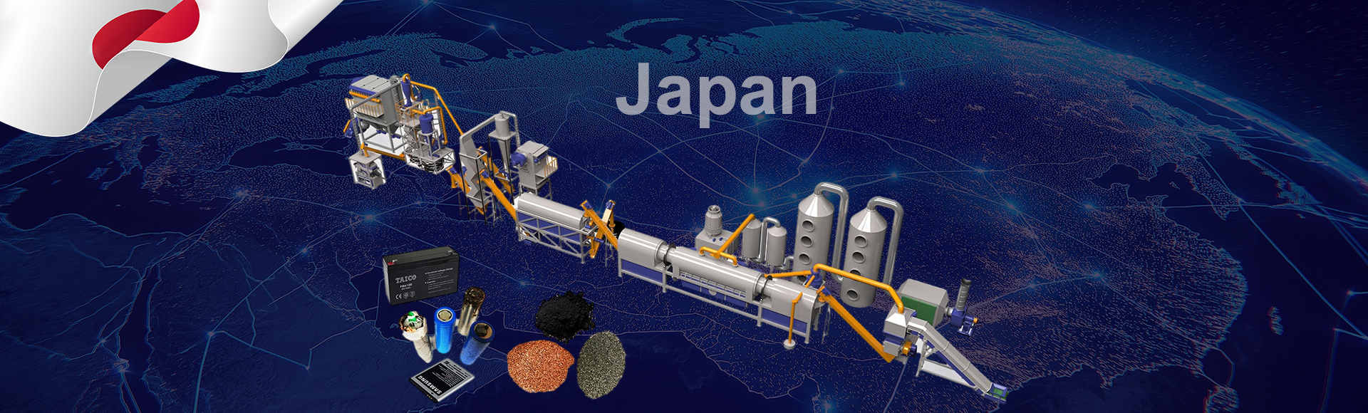1000KG/H Lithium Battery Disposal in Japan