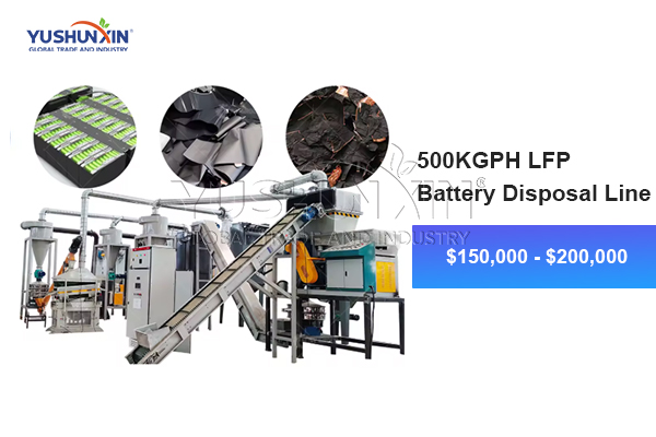 cost of 500kgph LFP battery recycling line